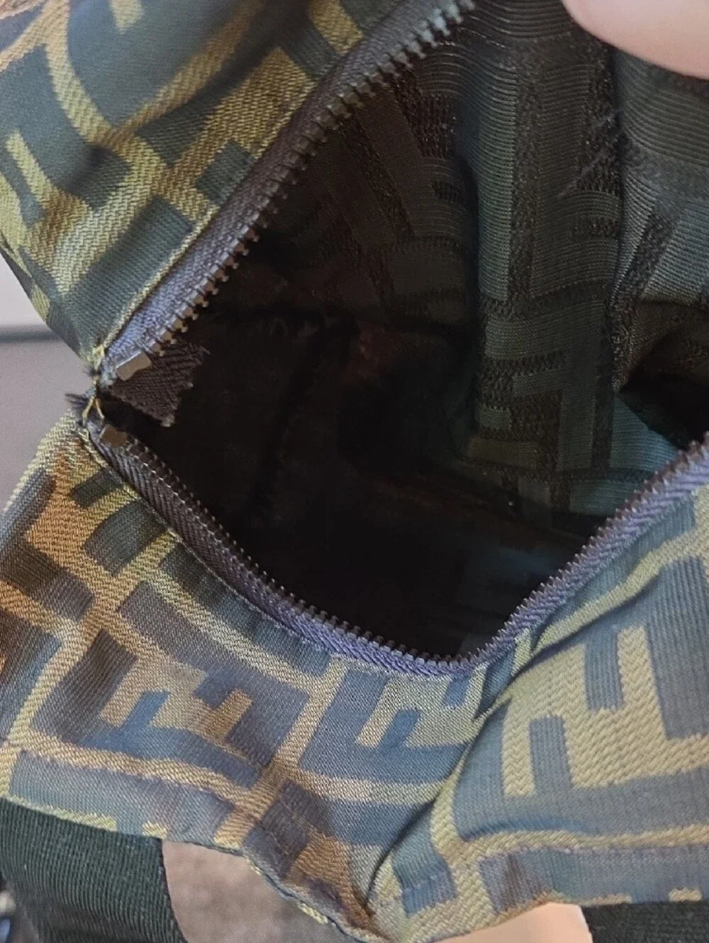 Fendi FF Jacquard Mini Tote in Brown and Black- COA